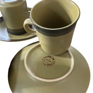 Apache Gold by Arrowstonerow stone avocado green cups and saucers